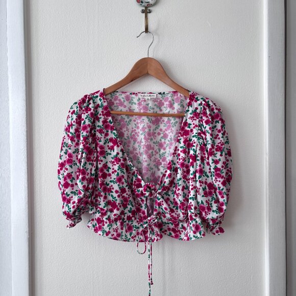 For Love And Lemons Petal Blouse in Carnation - Picture 5 of 9